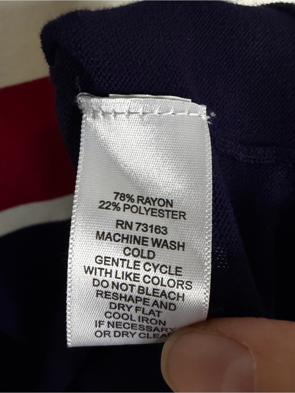 3/$20 Cable & Gauge Navy Blue, Red & White Striped Lightweight Sweater Size XL - Picture 4 of 5